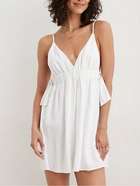 Aeri Linen Bend Side Tie Mini Dress